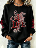 Women'S Football Print Checkered Sweatshirt