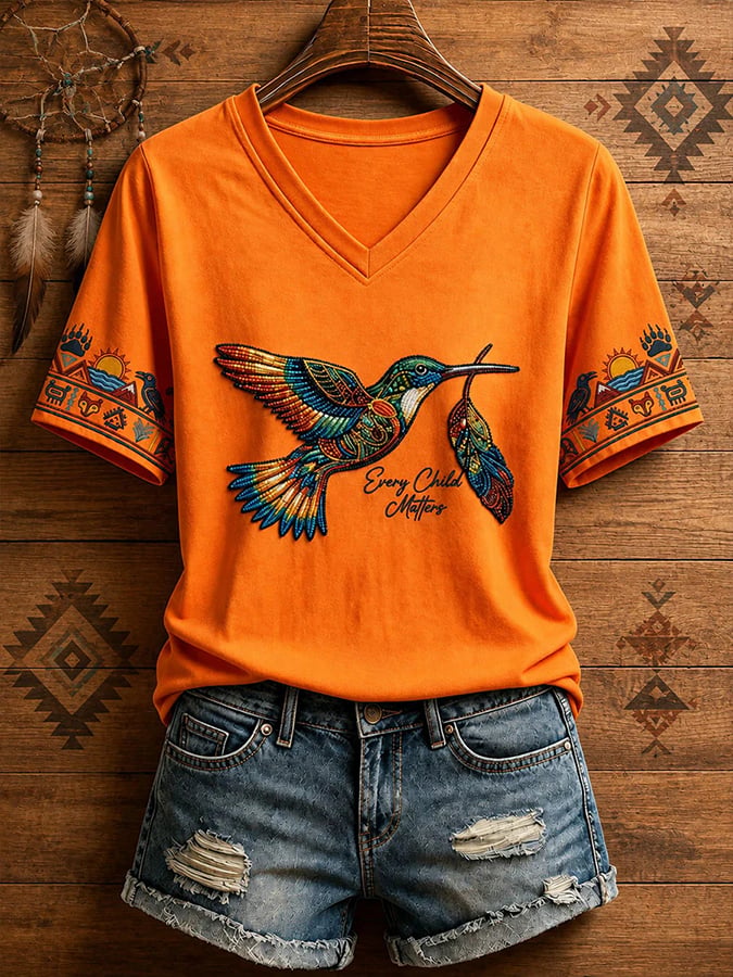 ❤️Buy 3 Get 20% Off❤️Women'S Orange Shirt With Daily Print T-Shirt