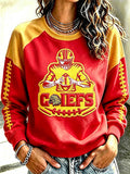 Women's Football Printed Casual Sweatshirt