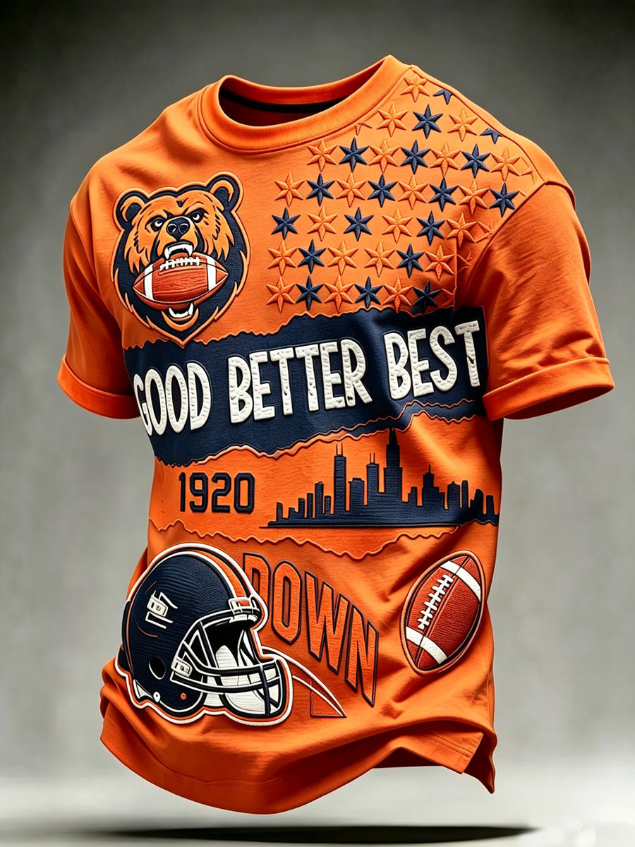 Men'S Football Fan Print Casual T-Shirt
