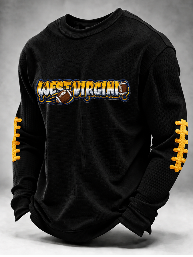 Men'S Football Printed Waffle T-Shirt