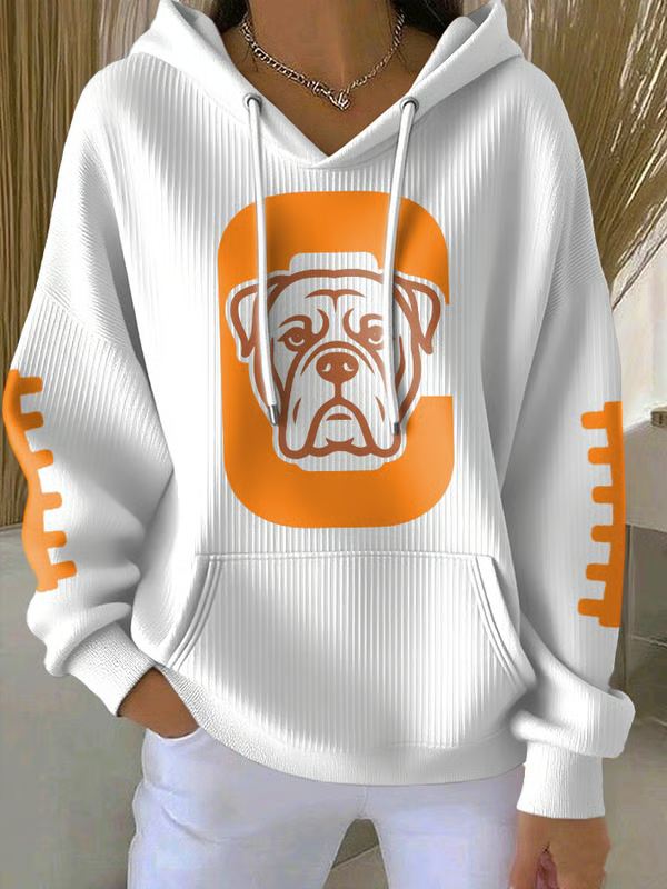 Women's Football Print Casual Hoodie