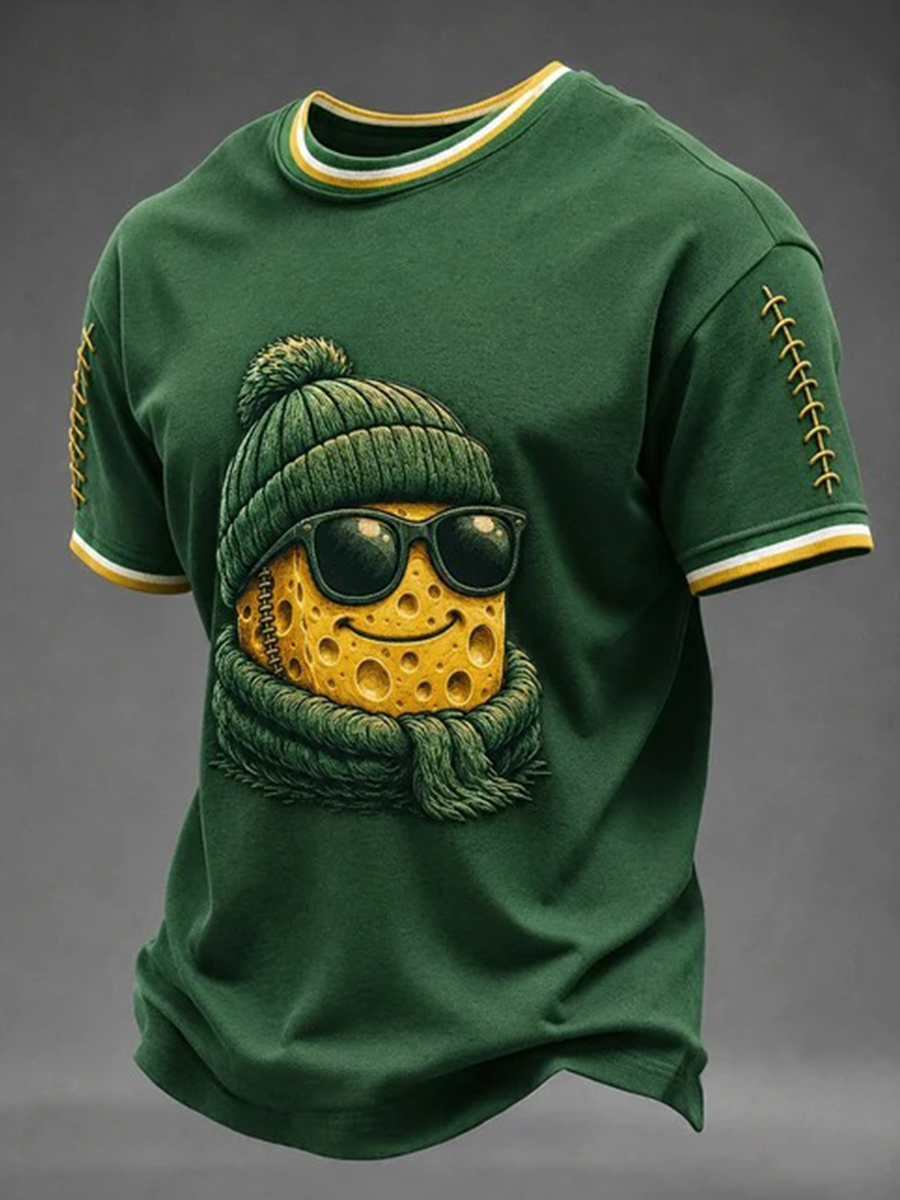 Men'S Football Print Waffle T-Shirt