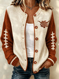 Women's American football knit cardigan