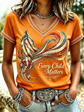 Women's  Retro Orange Shirt Day Print T-shirt