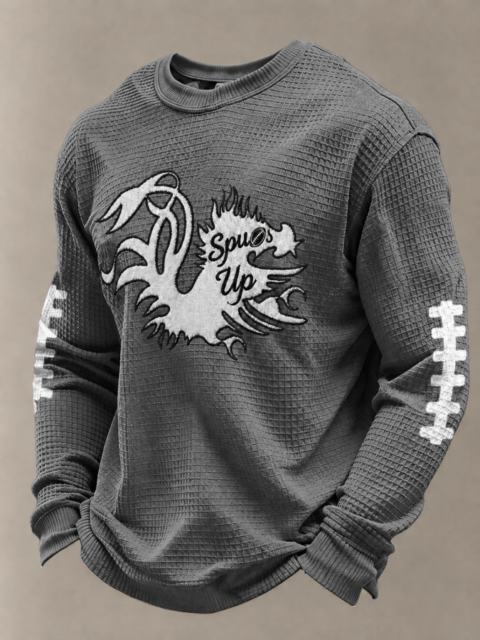 Men'S  Football Print Waffle T-Shirt