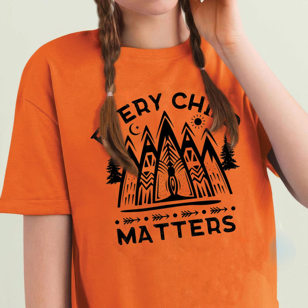 Every Child Matters Mountain Orange Native American Unisex T-shirt/Hoodie/Sweatshirt