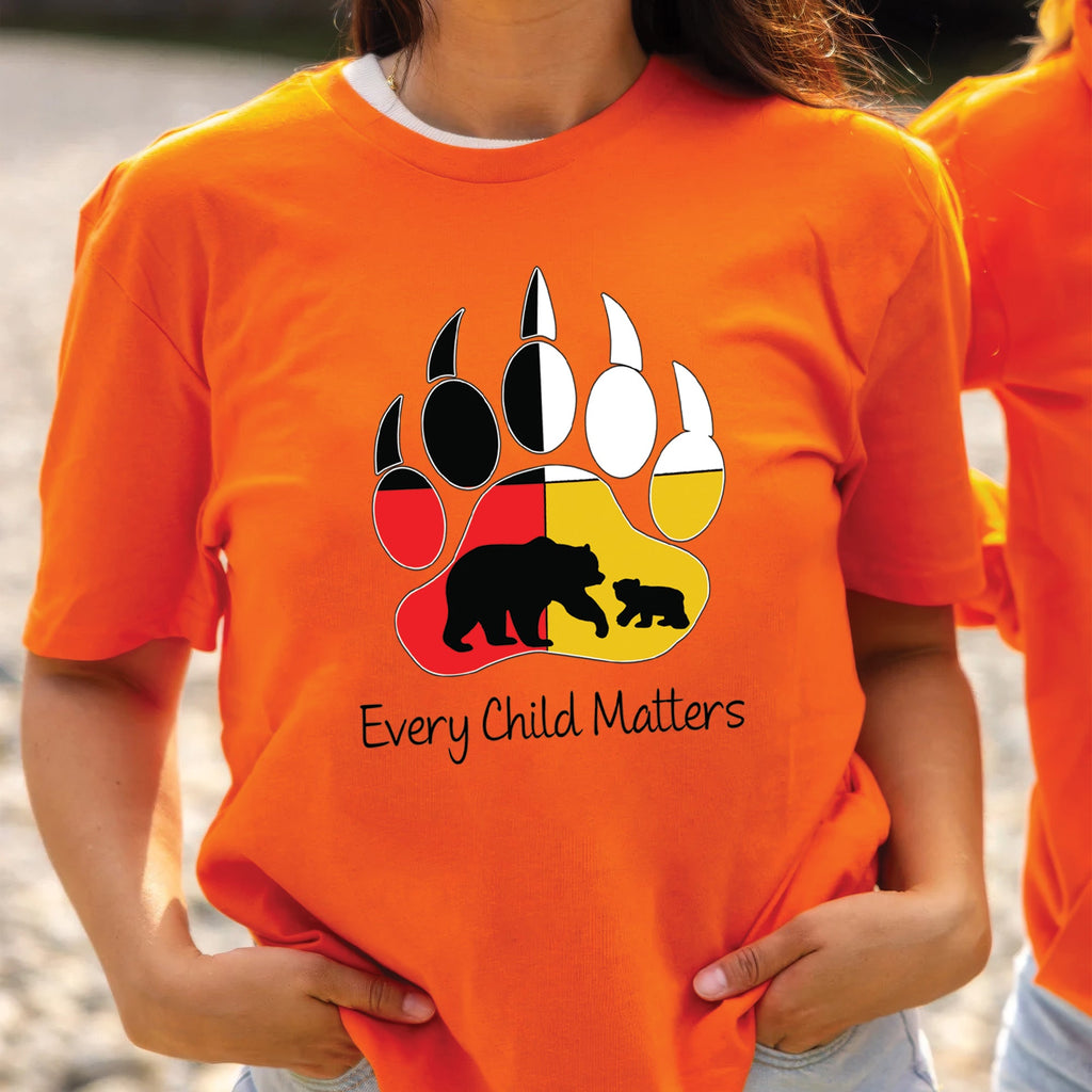 Every Child Matters Guardian Spirit Bear Paw Orange Shirt Day Native American Unisex T-shirt/Hoodie/Sweatshirt
