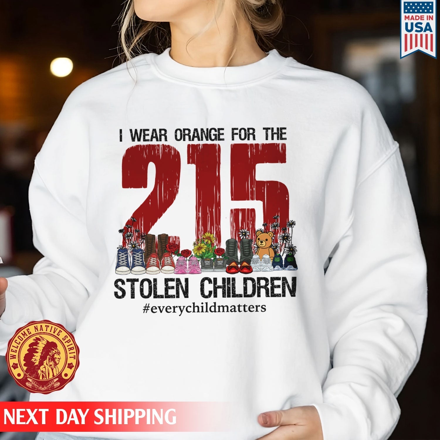 Every Child Matters I Wear Orange For The 215 Stolen Children For Orange Shirt Day Unisex T-shirt/Hoodie/Sweatshirt