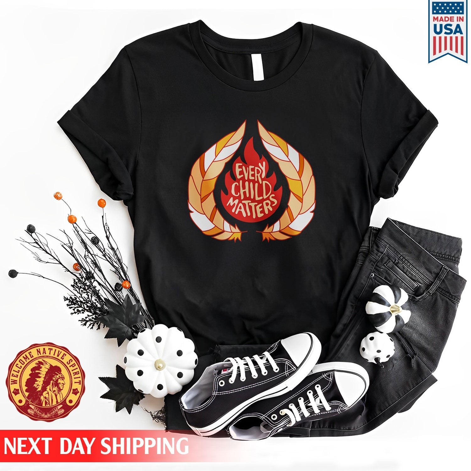 Every Child Matters Fire Orange Shirt Day Unisex T-shirt/Hoodie/Sweatshirt