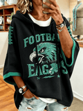 Women'S Retro Football Printed Hoodie
