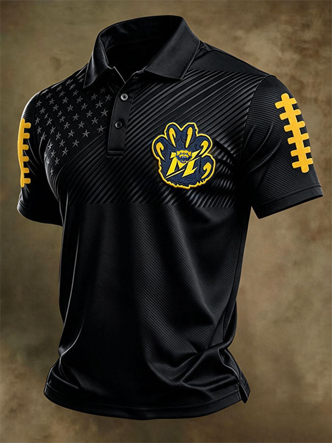 Men's Football Sports Casual Polo Shirt