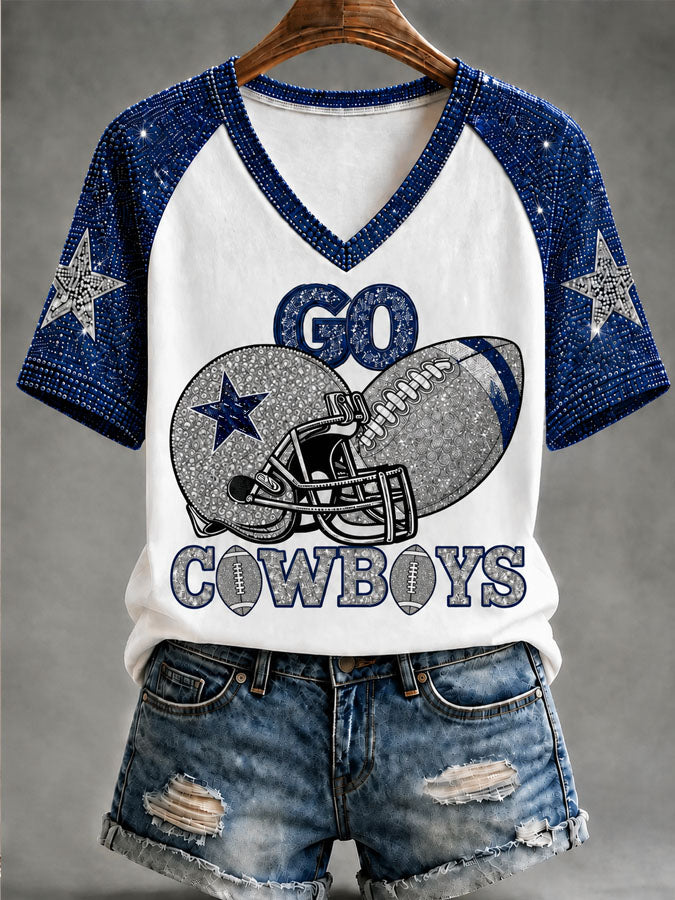 Women's Football Printed Casual T-shirt