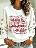 Women'S Retro Football Round Neck Sports Shirt