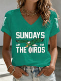 Women's Football Print Casual T-shirt