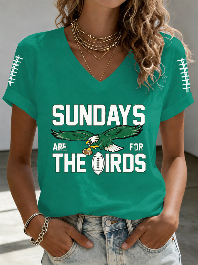 Women's Football Print Casual T-shirt