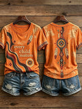 Women's Orange Shirt Day Art Printed T-shirt