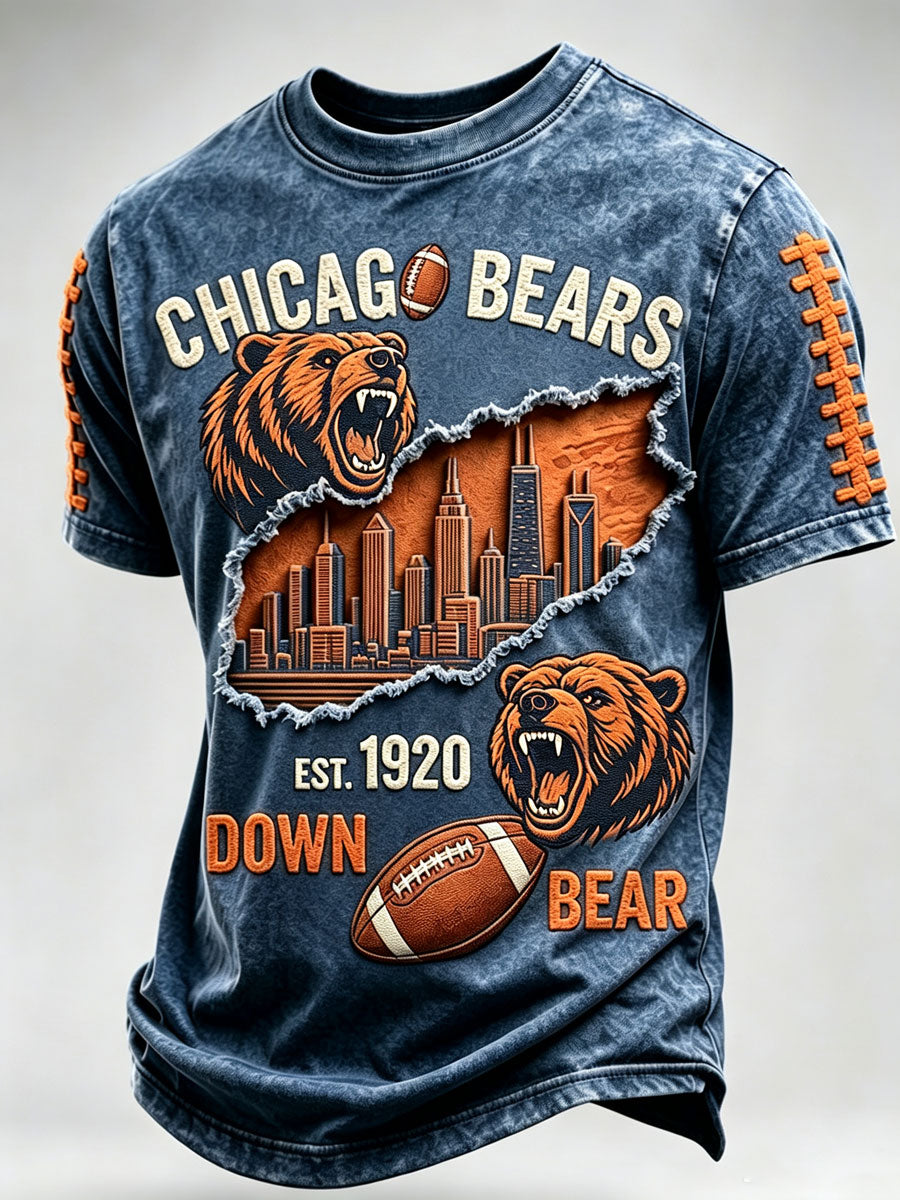 Men'S Football Fan Print Casual T-Shirt