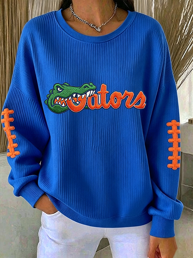 Women'S Football Print Casual Sweatshirt