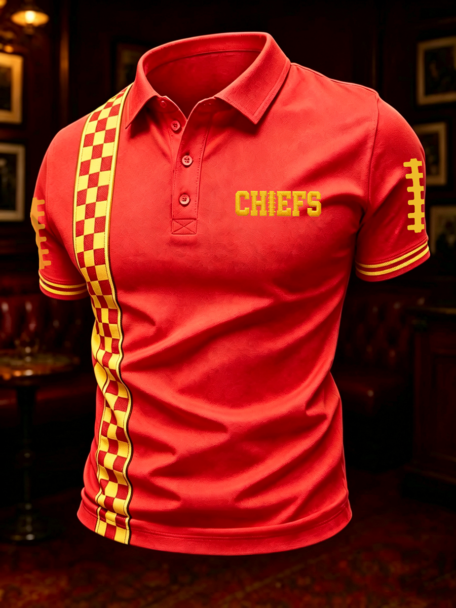 Men'S Football Printed Polo Shirt