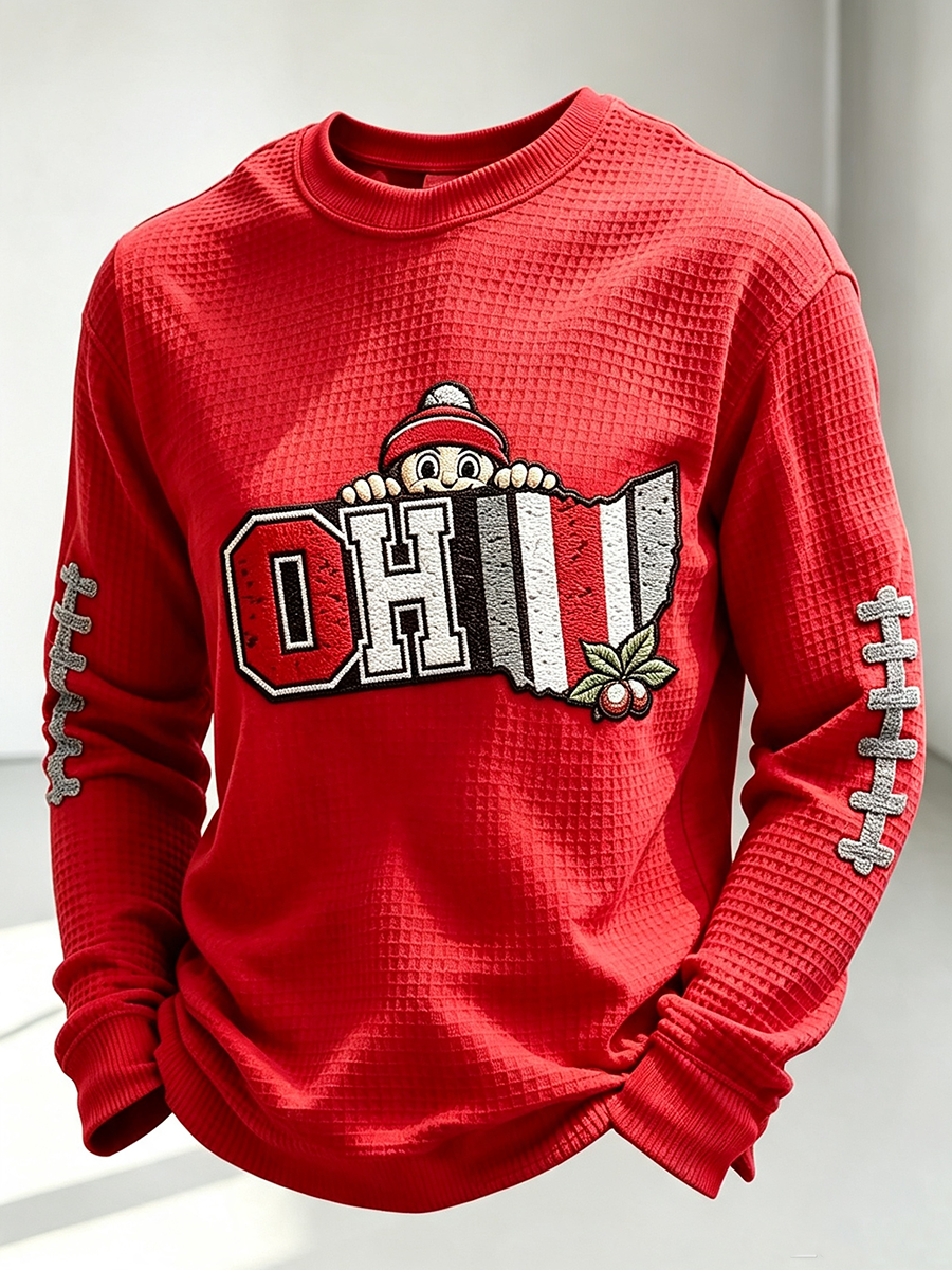 Men'S Rugby Printed Waffle T-Shirt