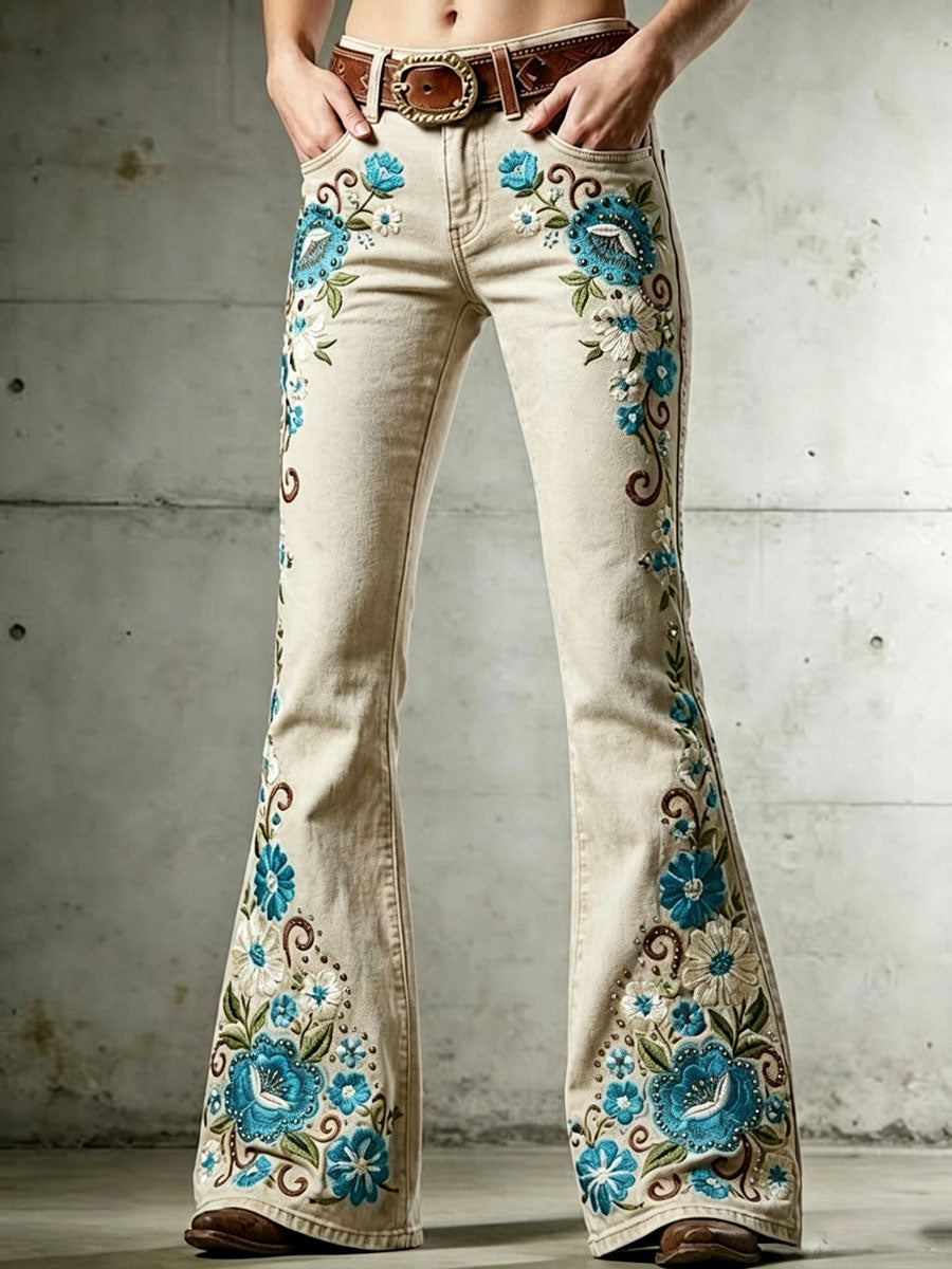 Ladies' Western Style Daily Casual Denim Pants
