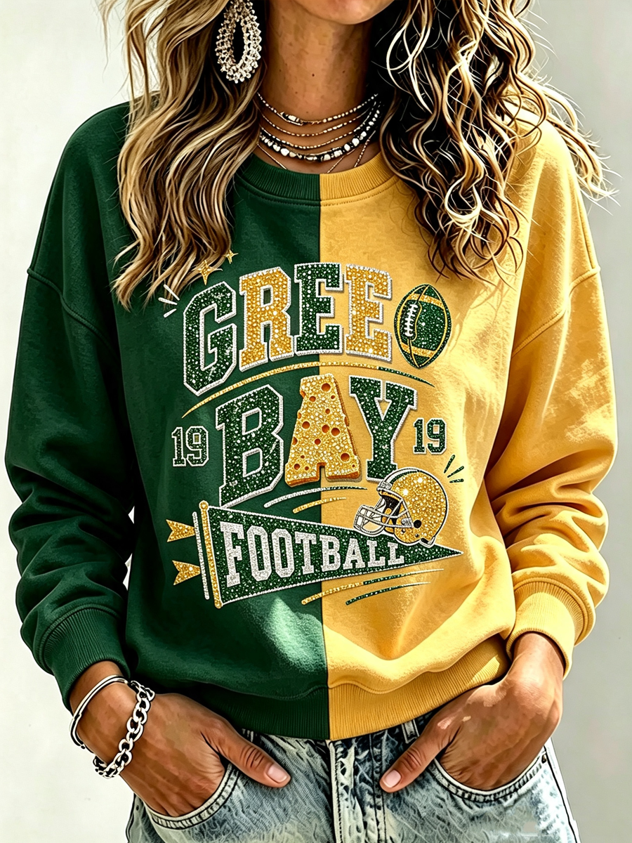Women's Football Printed Casual Sweatshirt