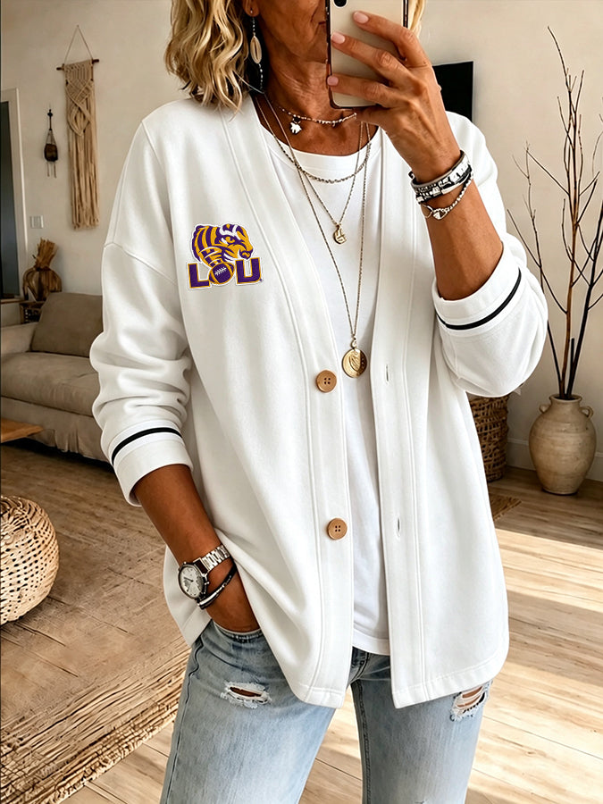 Women'S Football Fan Casual Cardigan Top