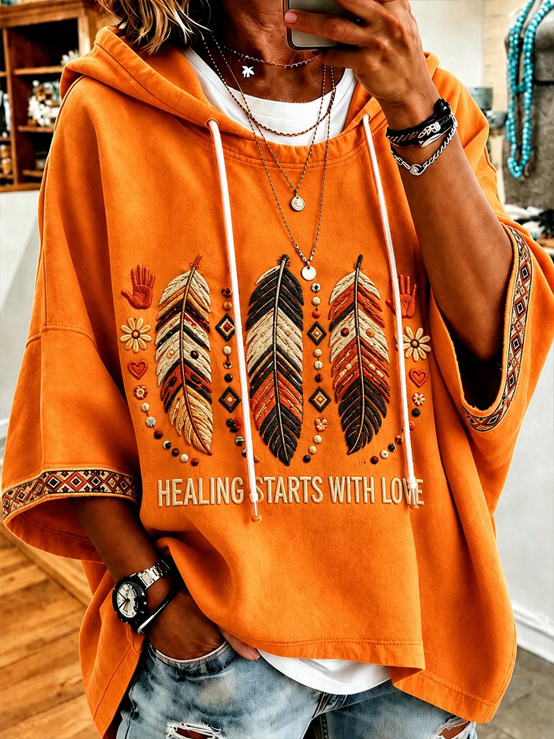 Women's Orange Shirt Day Graphic Print Sweatshirt