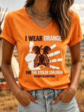 Women's Orange Shirt Day Print Casual T-shirt