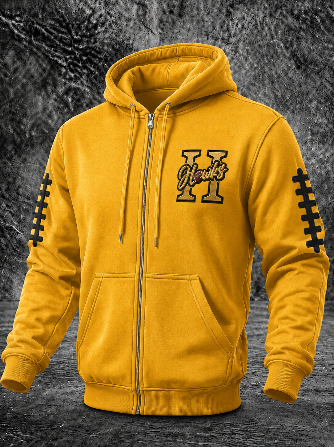 Men'S Sports Football Printed Zipper Hoodie