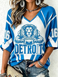 Women'S Football Print Waffle Top