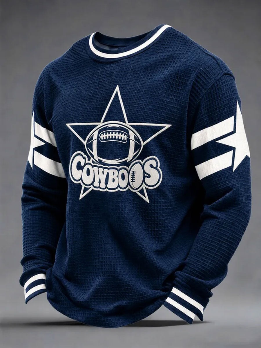 Men'S Football Printed Waffle Sweatshirt