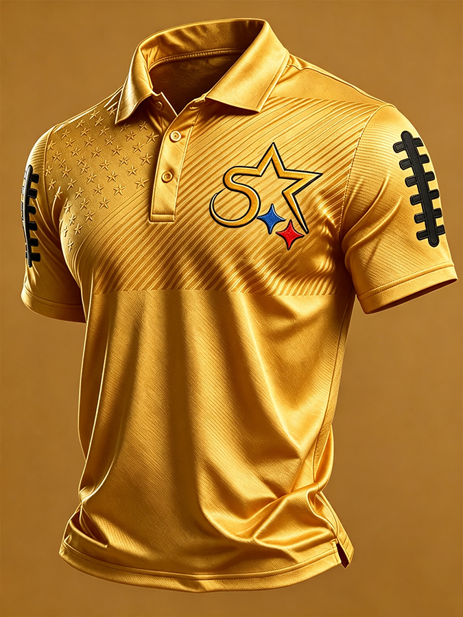 Men's Football Print Casual Printed T-shirt
