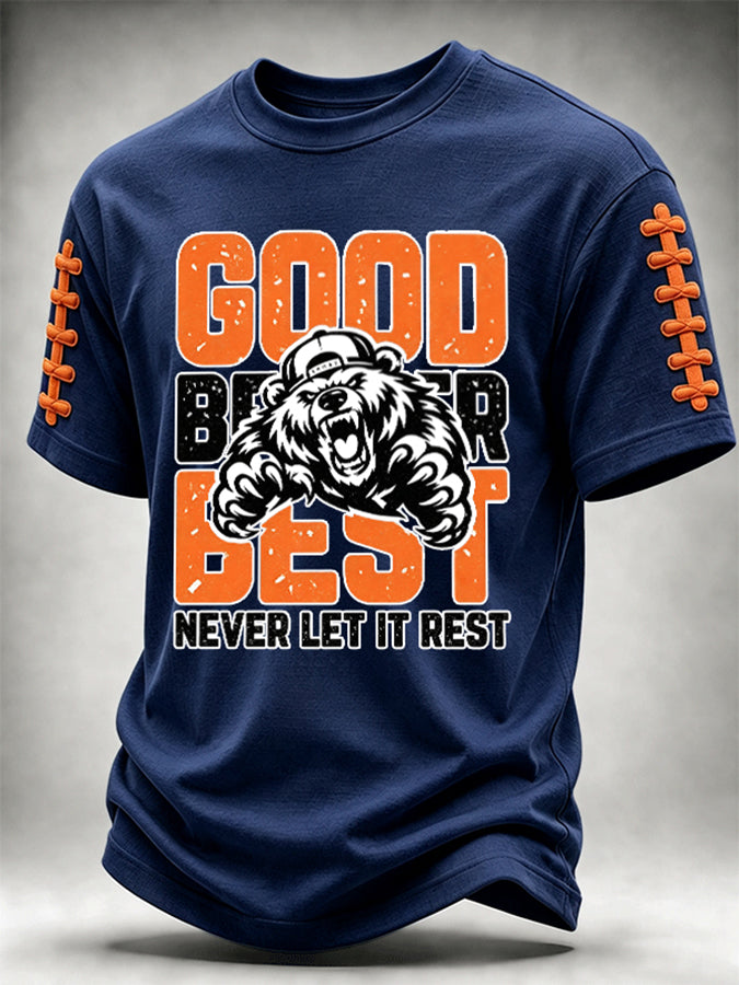 Men'S Sports Slogan Football Short Sleeved T-Shirt