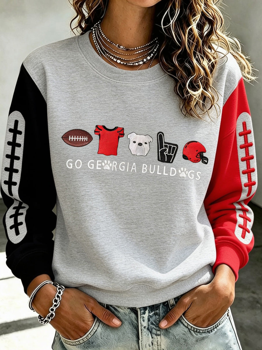 Women's Football Print Casual Sweatshirt