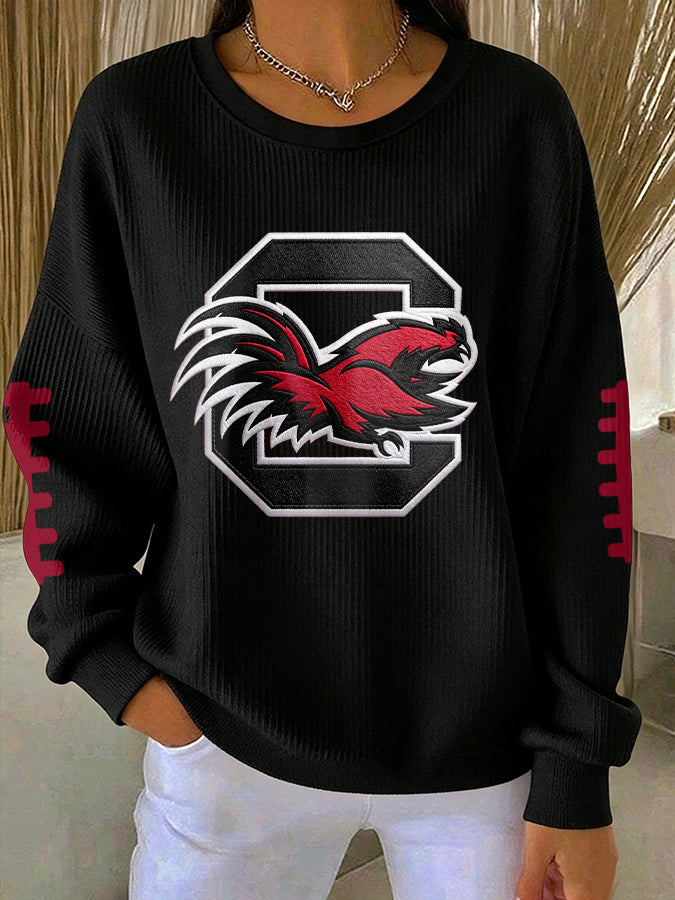 Women'S Football Print Casual Sweatshirt
