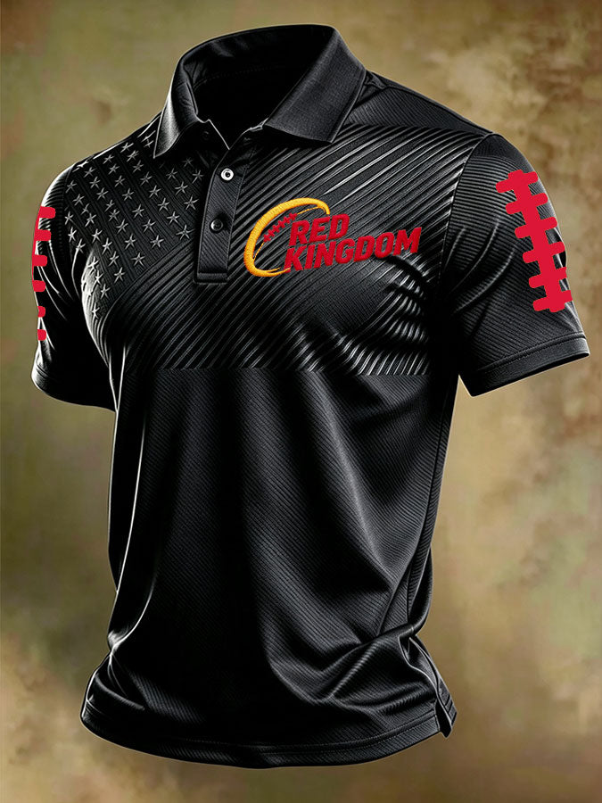 Men'S Football Printed Polo Shirt
