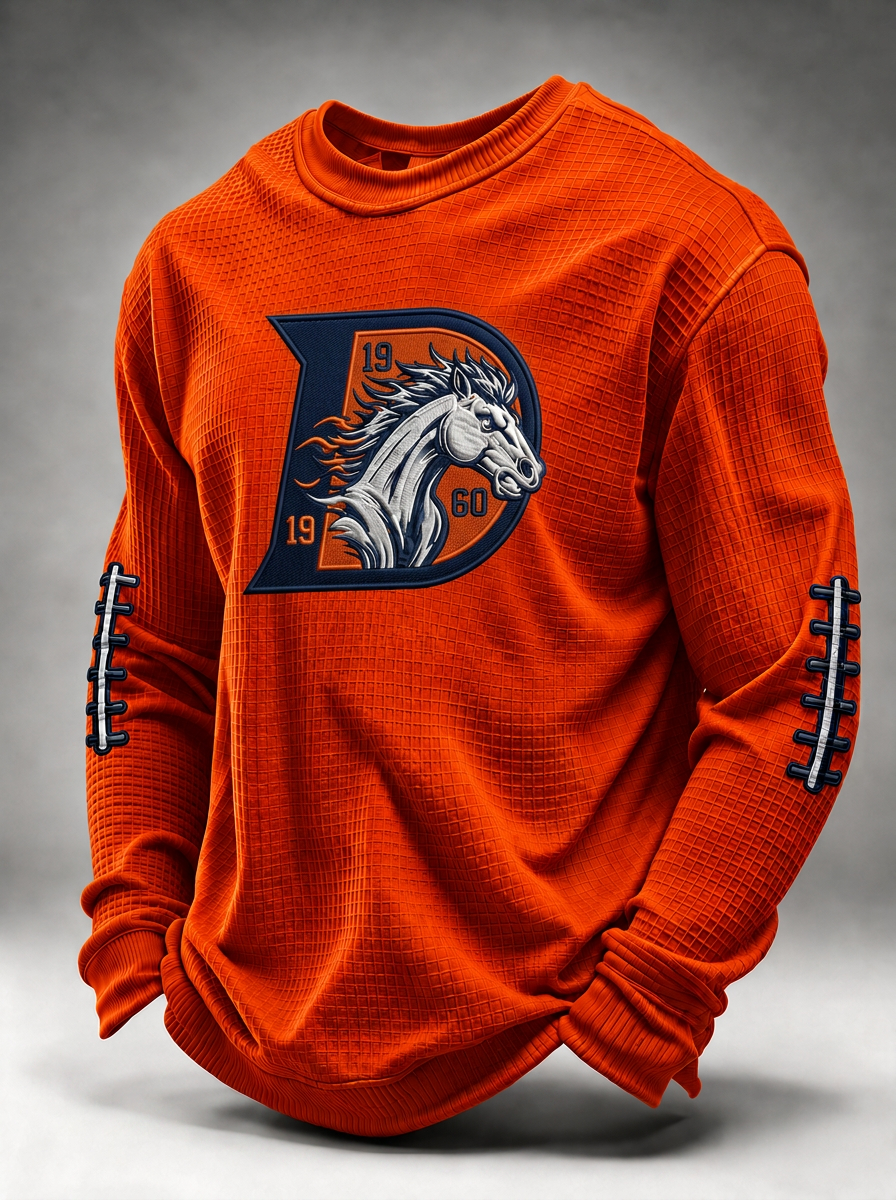Men's Denver Football Fan D-Logo Horse Printed T-shirt