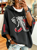 Women'S Retro Rugby Printed Hoodie