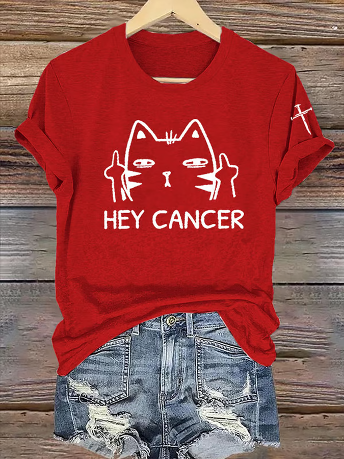 Women'S Breast Cancer Awareness Printed Casual T-Shirt