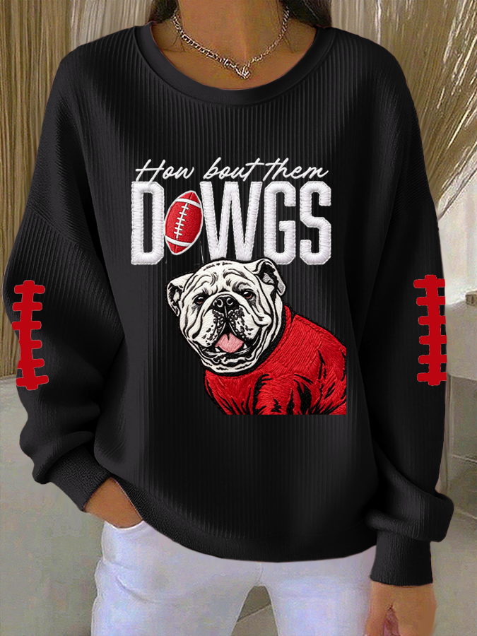 Women'S Football Print Casual Sweatshirt