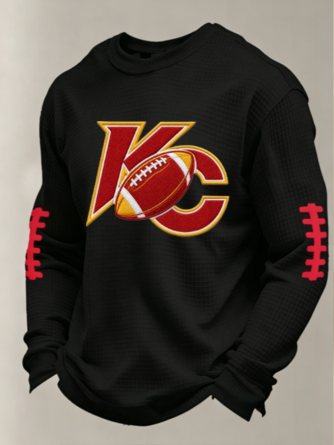 Men'S Football Printed Waffle T-Shirt