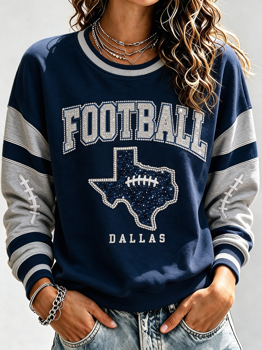 Women'S Retro Rugby Round Neck Sports Shirt