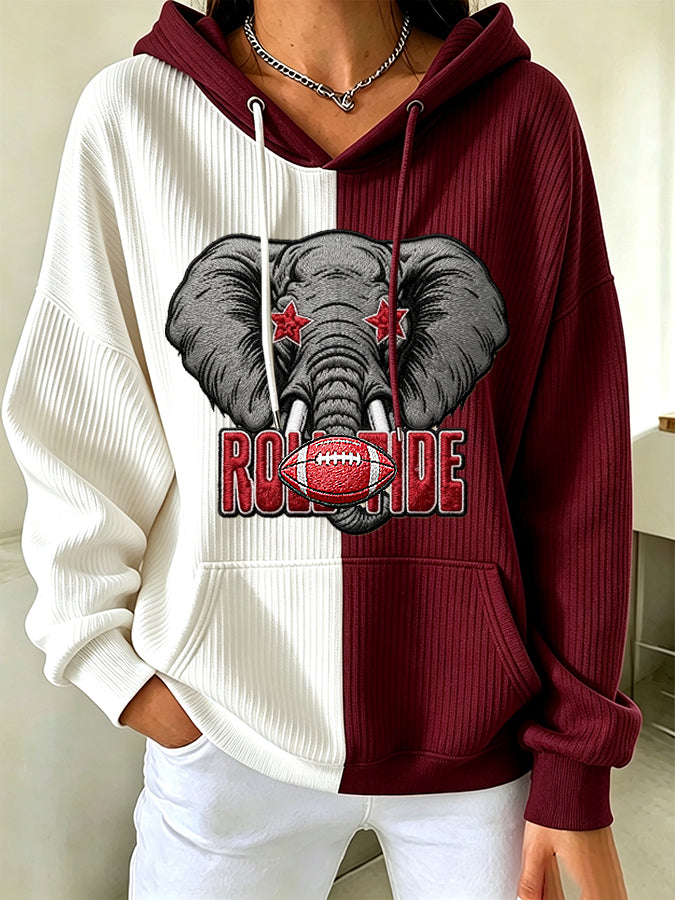 Women'S Football Printed Hooded Sweatshirt