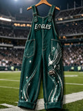 Women's Football Print Overalls
