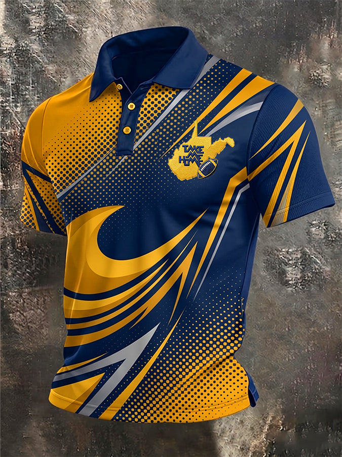 Men'S Football Printed Polo Shirt