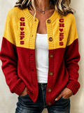 Women'S Football Print Waffle Top