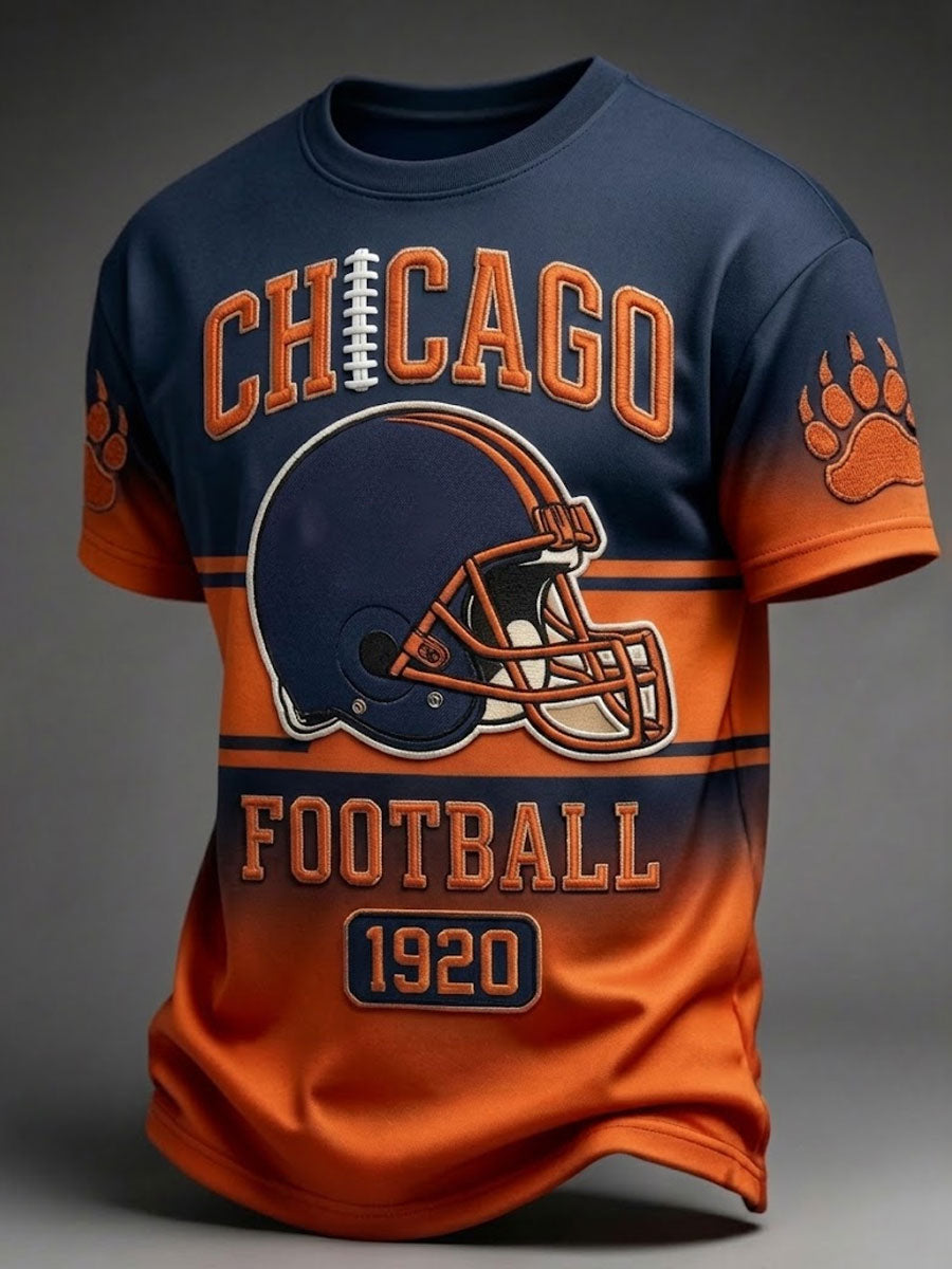 Men'S Football Fan Print Casual T-Shirt