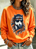 Women's Football Printed Casual Sweatshirt